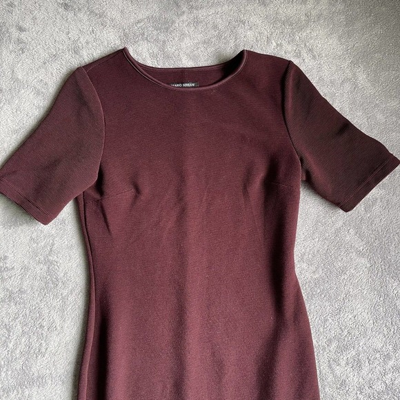 Mario Serrani Dress Womens Extra Small Burgundy Mini Dress Pullover Italy Casual - Picture 2 of 12